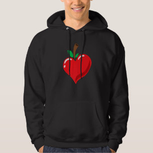Sudadera Fruta I Love Apple Heart Fruit Vegan Idea