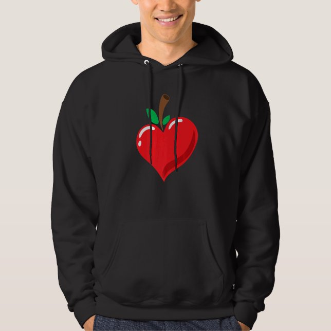 Sudadera Fruta I Love Apple Heart Fruit Vegan Idea (Anverso)