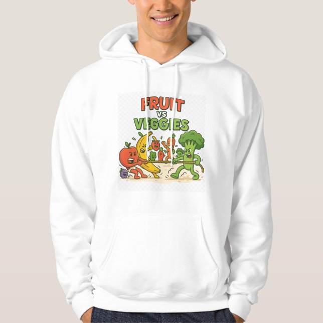 Sudadera Fruta vs Vegetales - Gracioso diseño de Personaliz (Anverso)