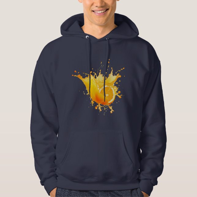 Sudadera frutas en azul marino y hoodie naranja (Anverso)
