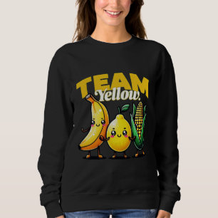 Sudadera Frutas Kawaii y verduras de color amarillo mate