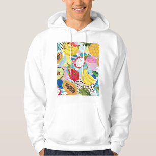 Sudadera Frutas Tropicales, Patrón Vintage sin Mar.