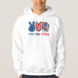 Sudadera Fuego De Bandera De Ee.Uu. 4 De Julio Con La Liber