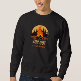 Sudadera Fuego de campamento de Charlevoix Michigan