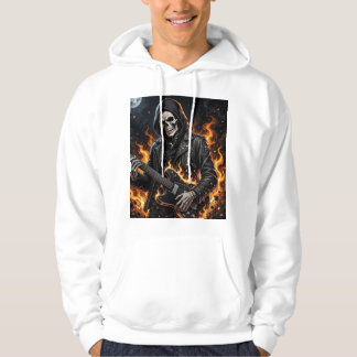 Sudadera Fuego de guitarra esqueleto de roca moda oscura gó