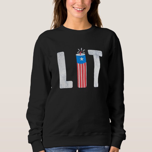 Sudadera Fuego De Iluminación 4 De Julio (Anverso)