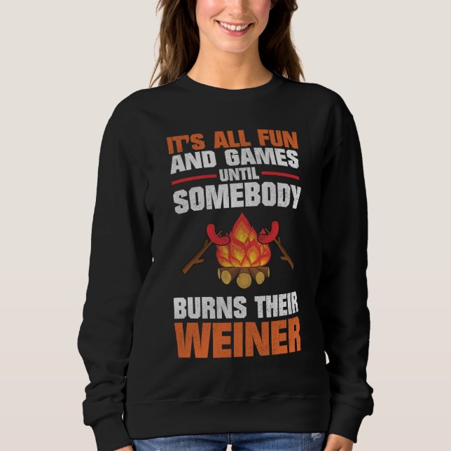 Sudadera Fuego divertido Weiner de la hoguera de la familia (Anverso)