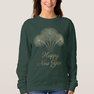Sudadera Fuegos Artificiales Elegantes de Purpurina Dorada
