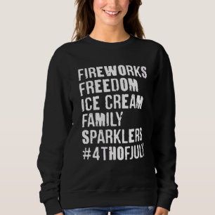 Sudadera Fuegos artificiales Libertad Helado Crema Familia