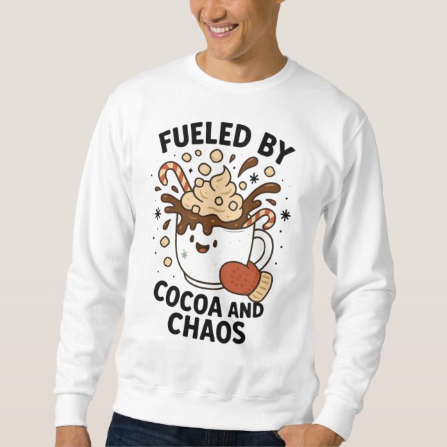 Sudadera Fueled by Cocoa and Chaos – Funny Christmas (Anverso)