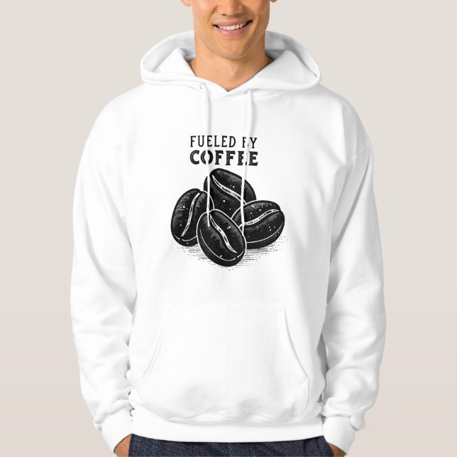 Sudadera Fueled by Coffee – Funny Coffee Lover Design (Anverso)