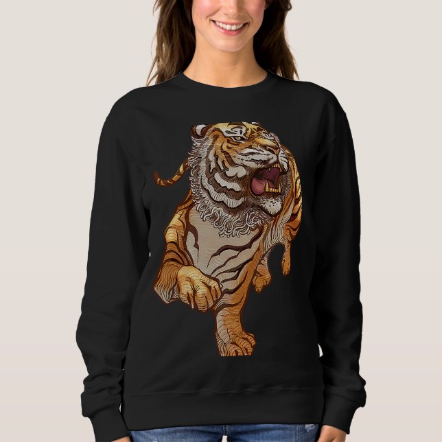 Sudadera Fuerte y poderoso tigre ruidoso (Anverso)