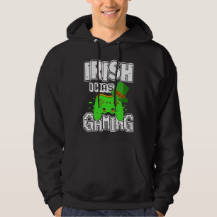 Sudadera Fui irlandés jugando videojuegos día de San Patric