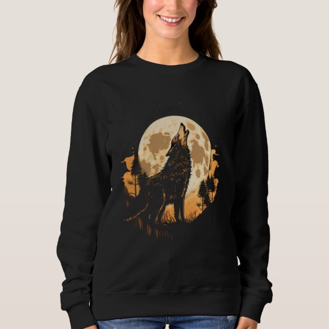 Sudadera Full Moon Howling Wolf Wolves   3 (Anverso)