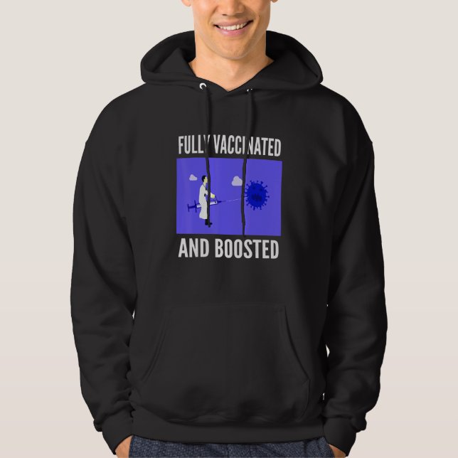 Sudadera Fully Vaccinated And Boosted  Cool Cute 2020 2021  (Anverso)