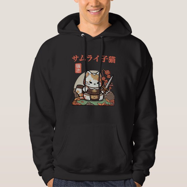 Sudadera Fun and Quirky Samurai Cat Graphic for Little Adve (Anverso)