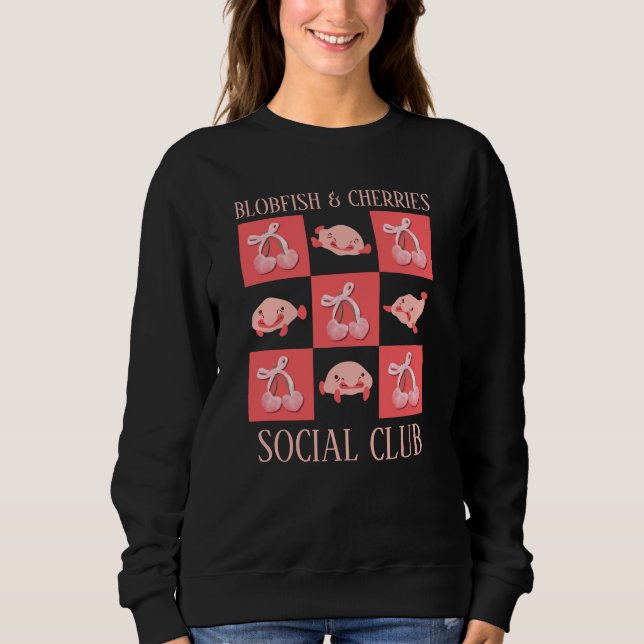 Sudadera Fun BLOBFISH CHERRIES CLUB SOCIAL Personalizado Te (Anverso)