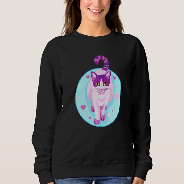 Sudadera Fun Cat Art Fur Heart Animal (Anverso)