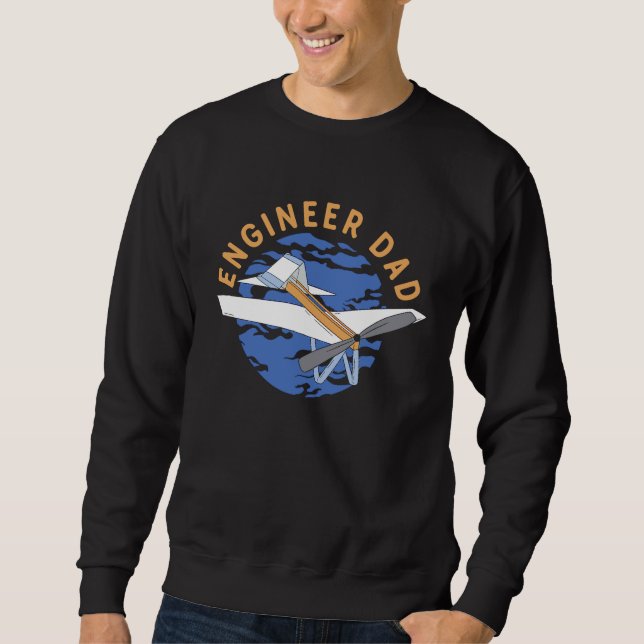 Sudadera Fun Engineer Dad  Aerospace Engineering  Father Pl (Anverso)