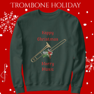 Sudadera Fun Festividad Trombone Feliz Navidad Feliz Música