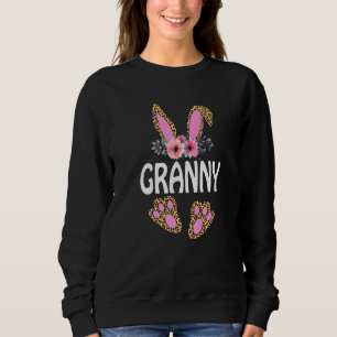 Sudadera Fun Flor Floral Leopardo Granny Bunny Happy Easte