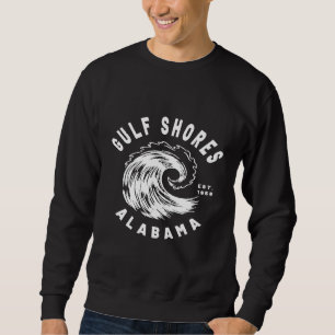 Sudadera Fun Gulf Shores AL Ocean Wave Surf Novedad Arte