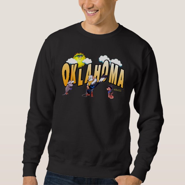 Sudadera Fun Oklahoma State Bird Scissor Tail, Armadillo, A (Anverso)