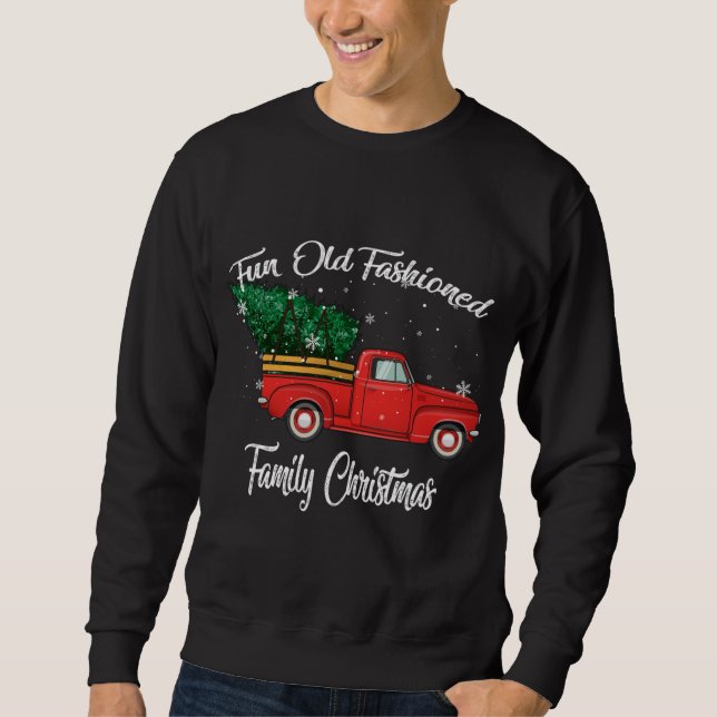 Sudadera Fun Old Fashion Family Christmas Tree Oldtimer R (Anverso)