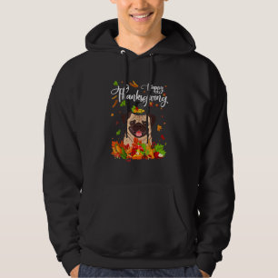 Sudadera Fun Pug Acción de Gracias Perro de Otoño