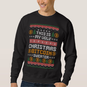 Sudadera Fun UGLY NAVIDADES BITCOIN Faux Knit Pattern