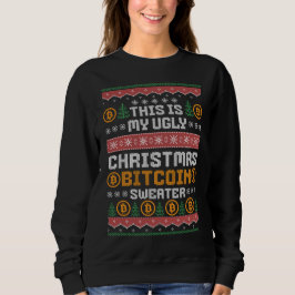 Sudadera Fun UGLY NAVIDADES BITCOIN Faux Knit Pattern