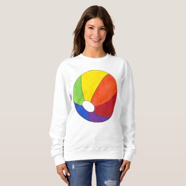 Sudadera Fun veraniego de vacaciones Rainbow Beach Ball (Anverso completo)