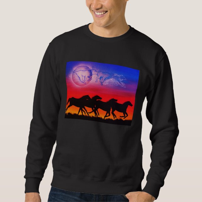 Sudadera Funcionamiento con la luna/la tierra y el cielo de (Anverso)