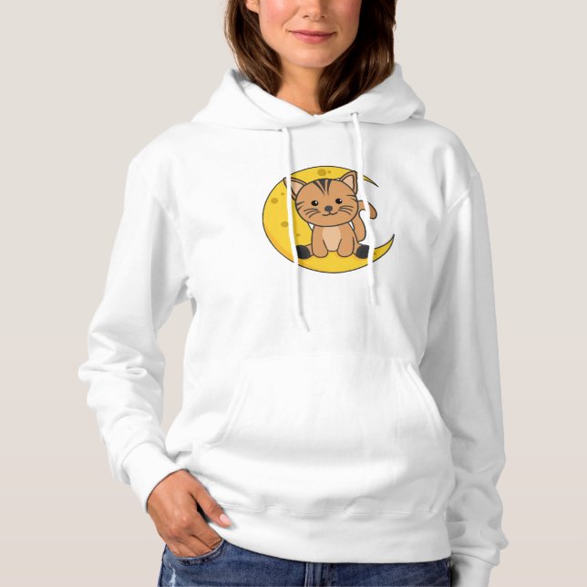 Sudadera Funcionario de gatos de animales de la Luna Sleep  (Anverso)