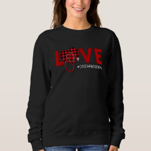 Sudadera Funda Gerente Enfermera Plaid Red Love Heart Steth
