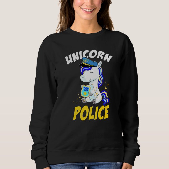 Sudadera Fundadosa policía de unicornio patrulla a Chicas (Anverso)