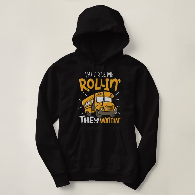 Sudadera Fundadosamente Conductor De Autobuses Escolares Me (Diseño del anverso)