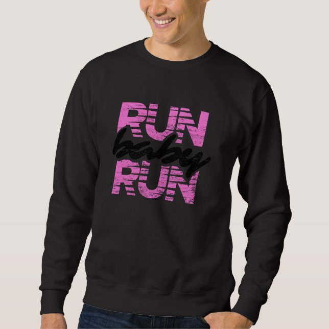 Sudadera Fundadosamente vintage Retro Run Baby Run Runners  (Anverso)