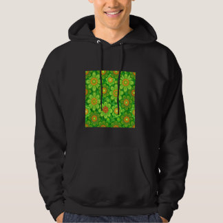 SUDADERA FUNKY GROOVY 1970'S STYLE CARTOON FLOWERS GREEN AN