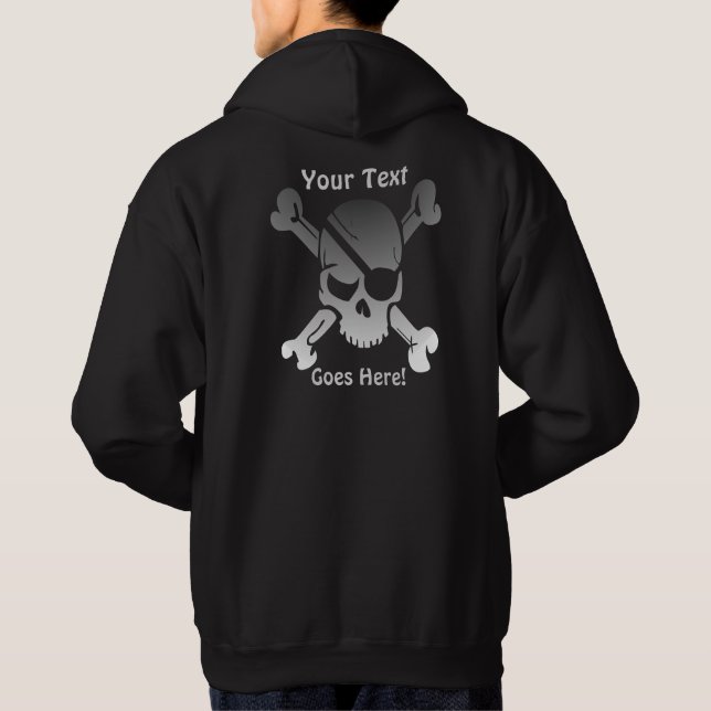 Sudadera Funky Pirate Skull con texto Personalizado (Reverso)