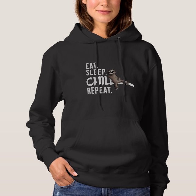 Sudadera Funky Relajado Lazy Sloth Eat Sleep (Anverso)