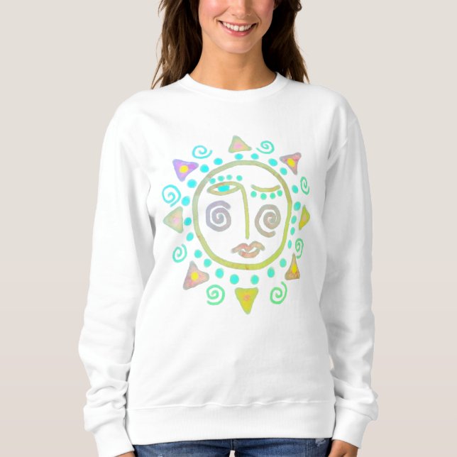 Sudadera Funky Sun Face Abstract Wearable Art (Anverso)
