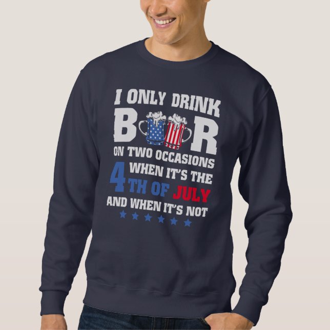Sudadera Funny 4th of July Beer American USA Flag Beer (Anverso)