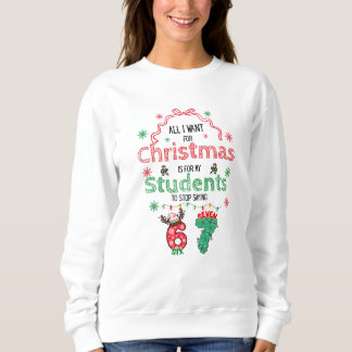 Sudadera Funny 6-7 teacher Christmas Hoodie
