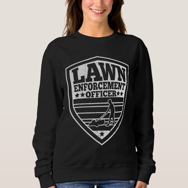 Sudadera Funny agente de aplicación de ley Dad Lawn Mowing (Anverso)