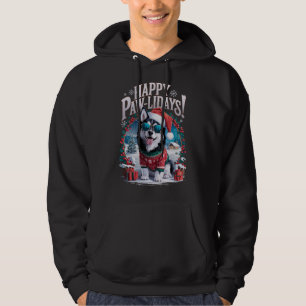 Sudadera Funny Alaskan Klee Kai Dog Feliz Navidad Pawlidays