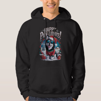 Sudadera Funny Alaskan Klee Kai Dog Feliz Navidad Pawlidays