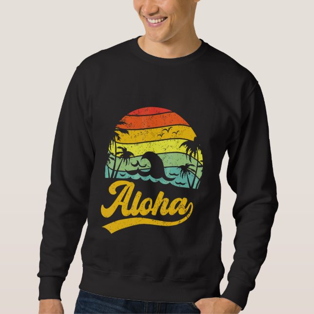 Sudadera Funny Aloha Hawaii Palm Tree Beach Vacation Family (Anverso)