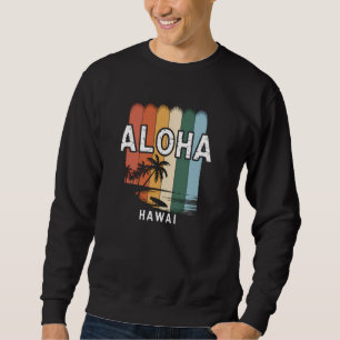 Sudadera Funny Aloha Hawaiian Palm Beach Surfboard