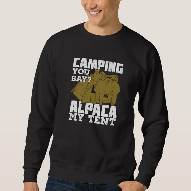 Sudadera Funny Alpaca Camping Lover Premium (Anverso)